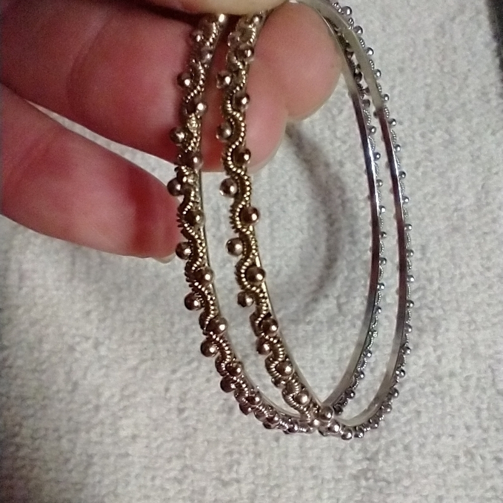 Set of 2 bangle bracelets approx. 2.5 wide.